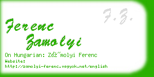 ferenc zamolyi business card